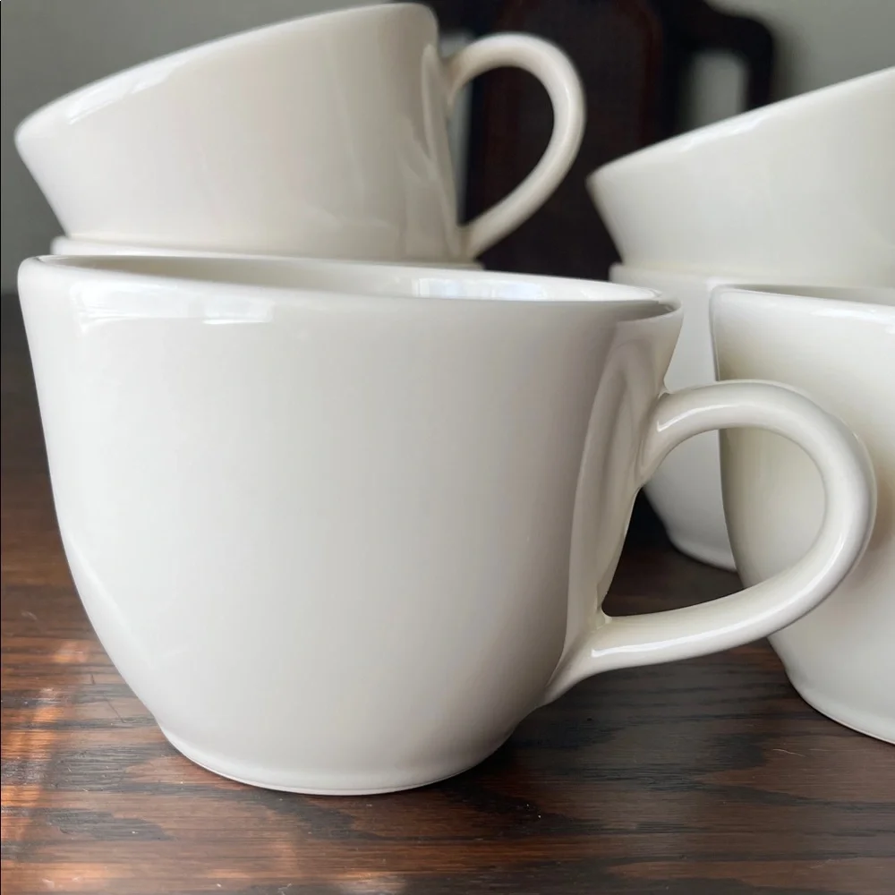Williams Sonoma Vintage Cream/ Ivory Coffee Cups- Set of 6